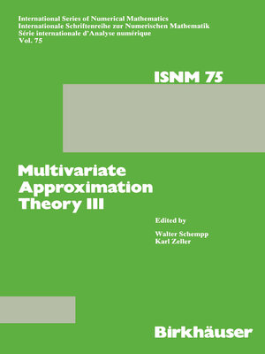 cover image of Multivariate Approximation Theory III